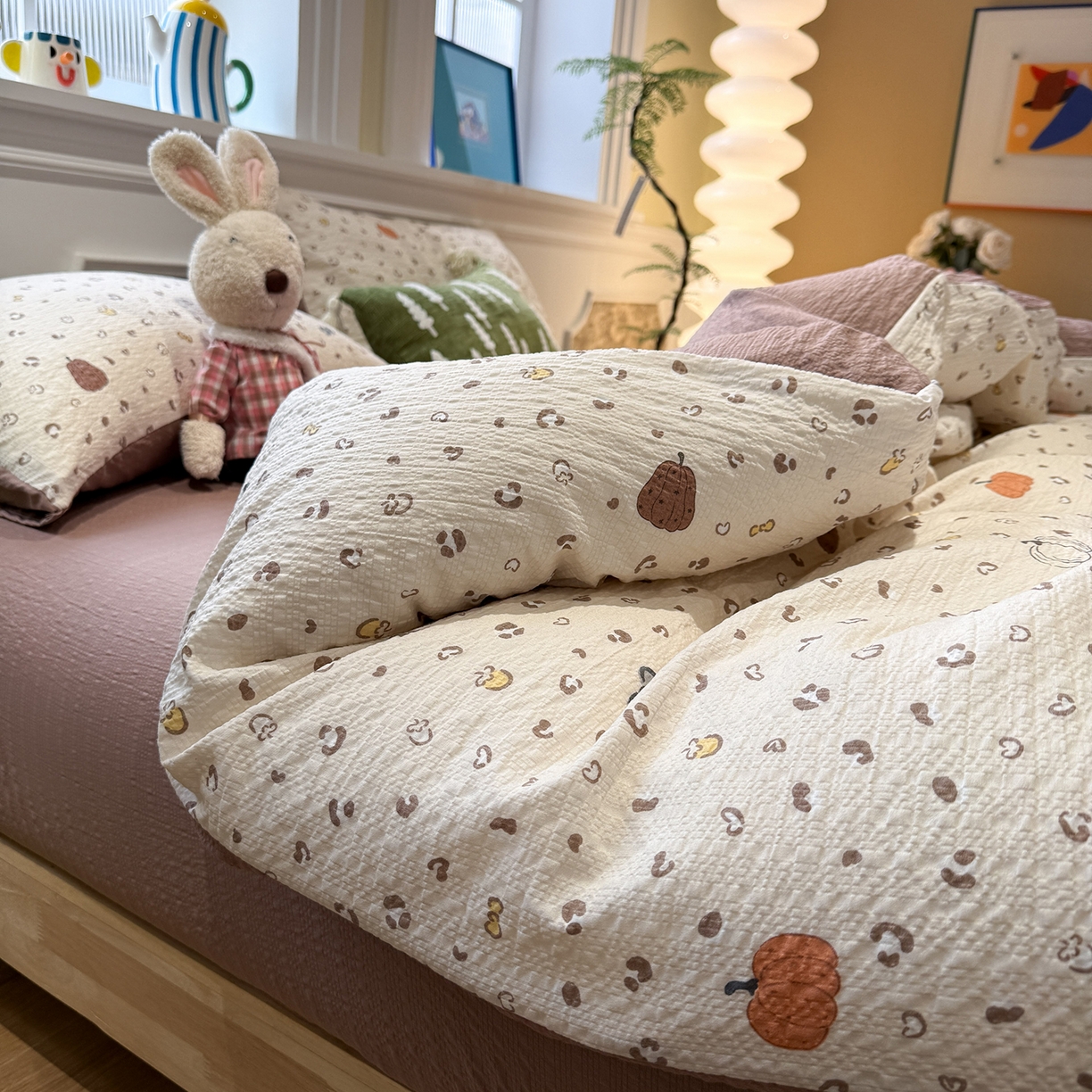 91家纺网 家纺一手货源 找家纺 （总）水墨江南 2026直播热款泡芙棉双层纱四件套