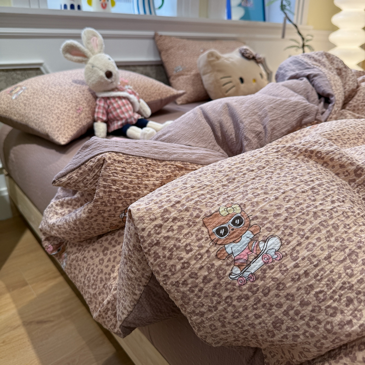 91家纺网 家纺一手货源 找家纺 （总）水墨江南 2026直播热款泡芙棉双层纱四件套