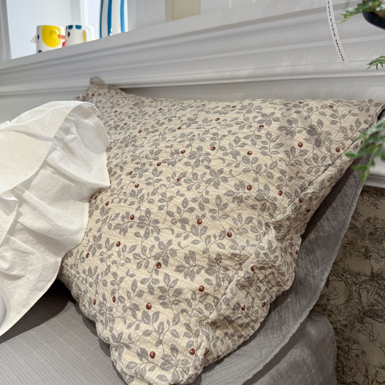 91家纺网 家纺一手货源 找家纺 水墨江南 2026直播热款泡芙棉双层纱四件套 知秋