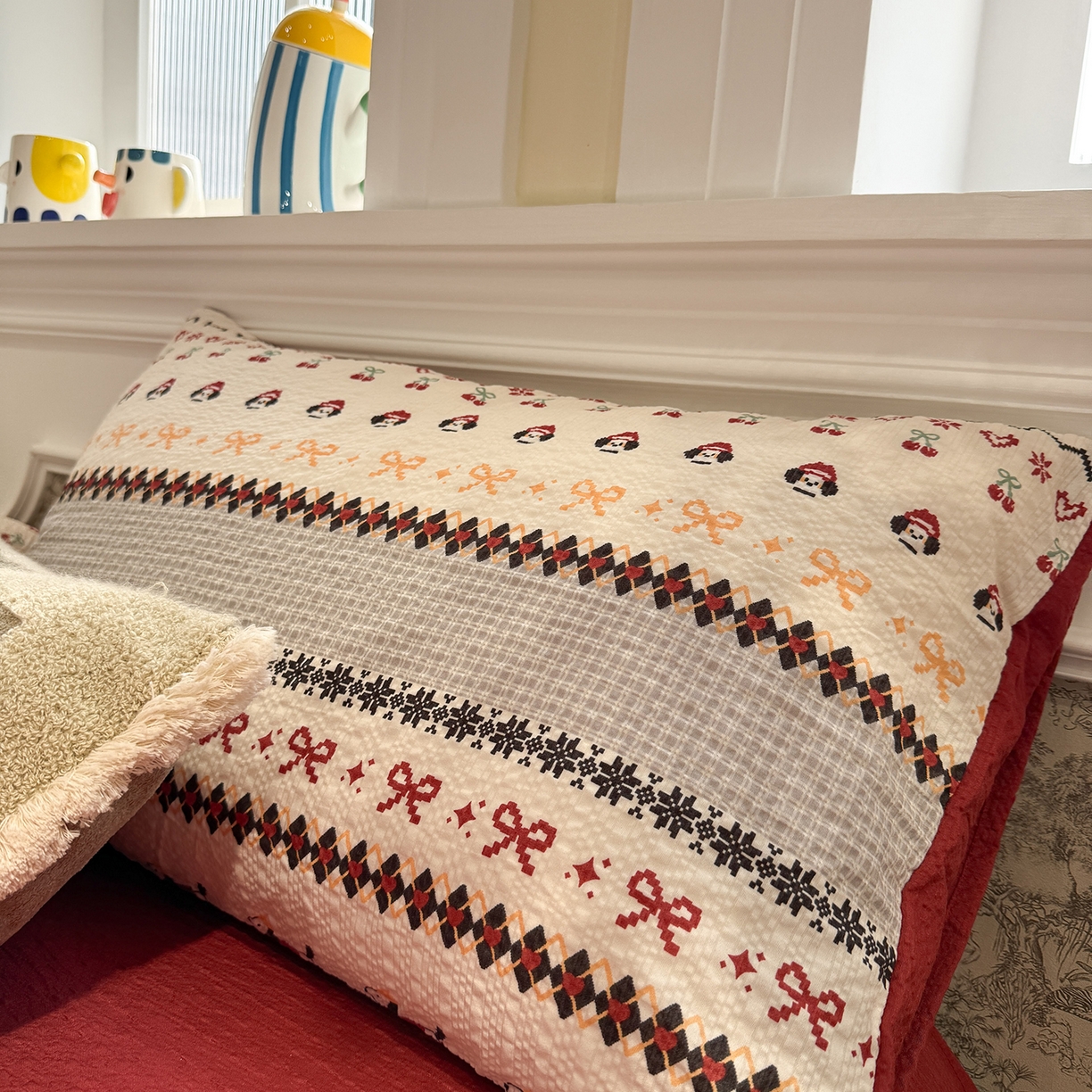 91家纺网 家纺一手货源 找家纺 水墨江南 2026直播热款泡芙棉双层纱四件套 小狗日记