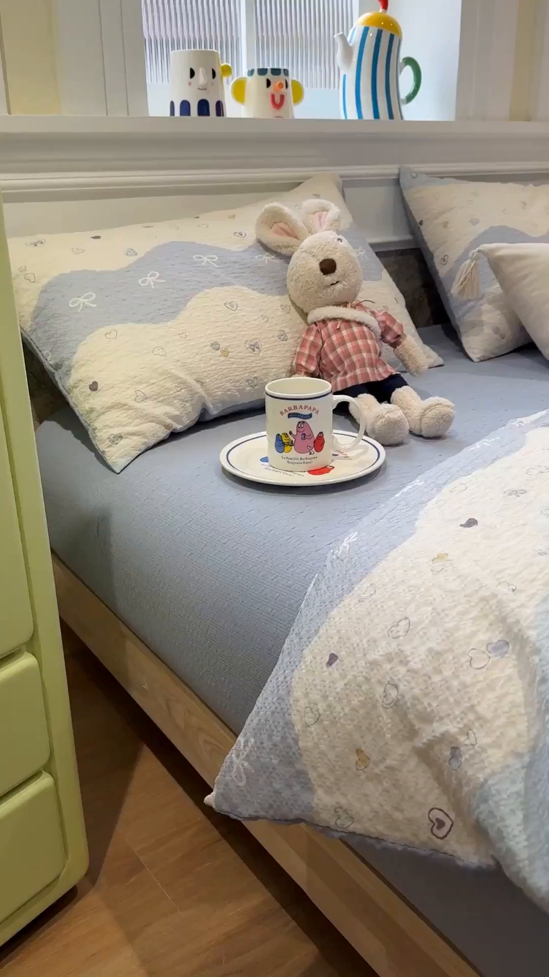 91家纺网 家纺一手货源 找家纺 水墨江南 2026直播热款泡芙棉双层纱四件套 果子象