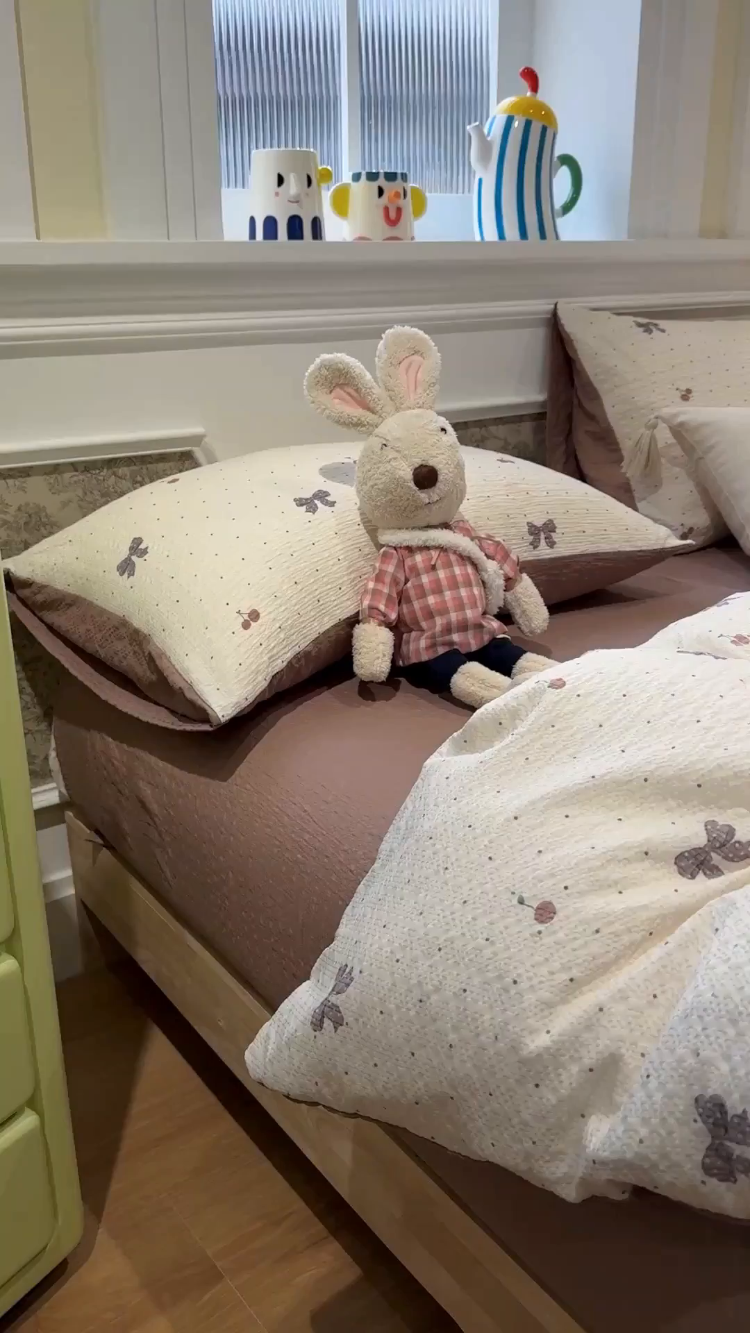 91家纺网 家纺一手货源 找家纺 水墨江南 2026直播热款泡芙棉双层纱四件套 蝴蝶结果果