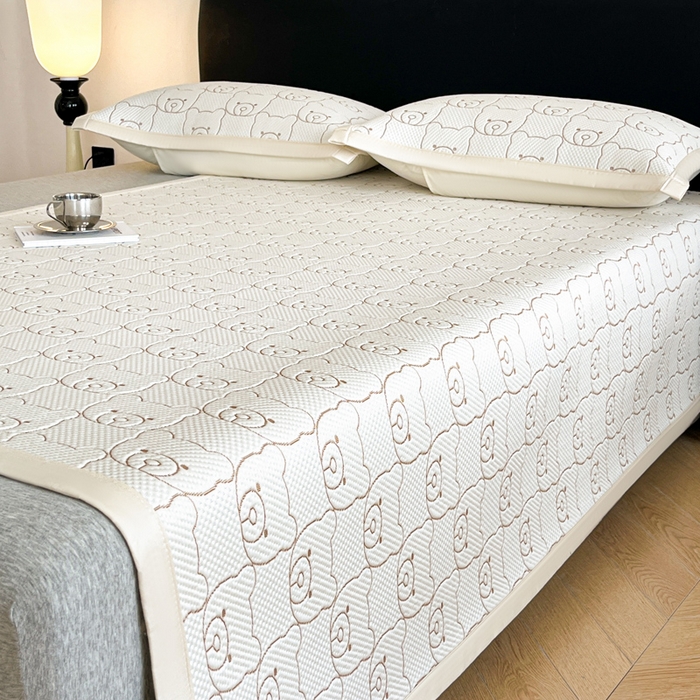 摩妮卡 2026新款凉感提花冰豆豆复合凉席床席冰丝席三件套 冰豆豆-冰暴熊