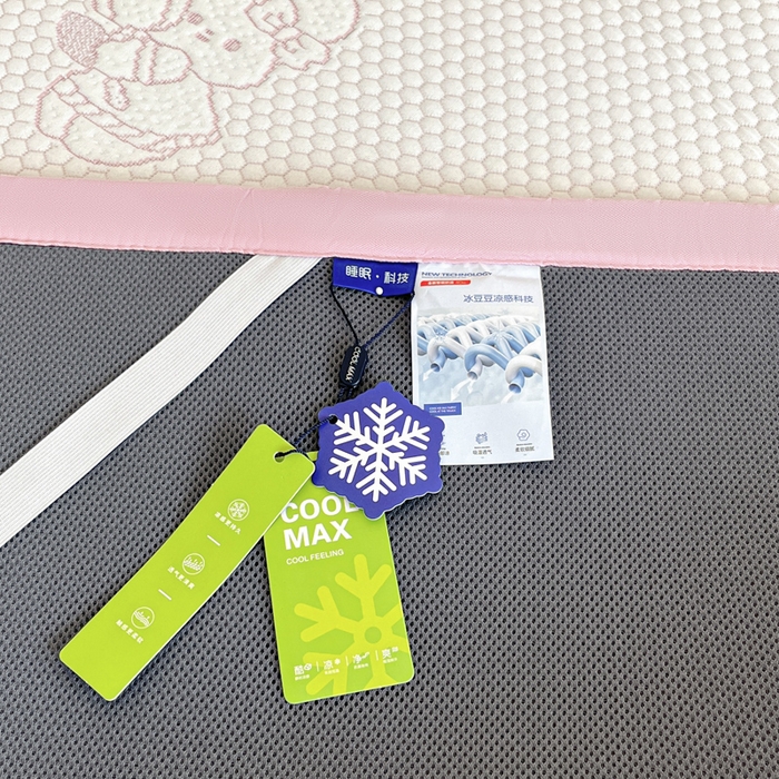 91家纺网 家纺一手货源 找家纺 摩妮卡 2026新款凉感提花冰豆豆复合凉席床席冰丝席三件套 冰豆豆-萌兔兔