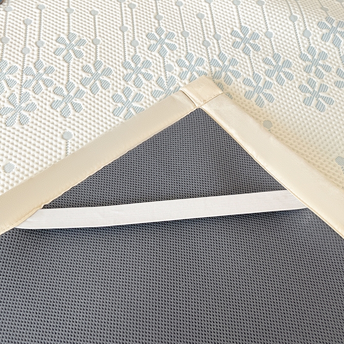 91家纺网 家纺一手货源 找家纺 摩妮卡 2026新款凉感提花冰豆豆复合凉席床席冰丝席三件套 冰豆豆-叶初