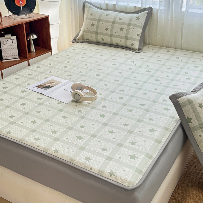 91家纺网 家纺一手货源 找家纺 （总）摩妮卡 2026新款PE中分子凉感冰豆豆凉席三件套床笠三件套