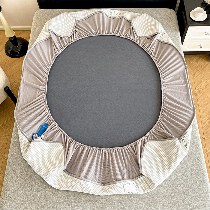 91家纺网 家纺一手货源 找家纺 摩妮卡 2026新款PE中分子凉感冰豆豆凉席三件套床笠三件套 冰豆豆-幸运龙