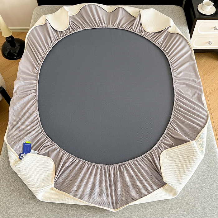 91家纺网 家纺一手货源 找家纺 摩妮卡 2026新款PE中分子凉感冰豆豆凉席三件套床笠三件套 冰豆豆-叶初