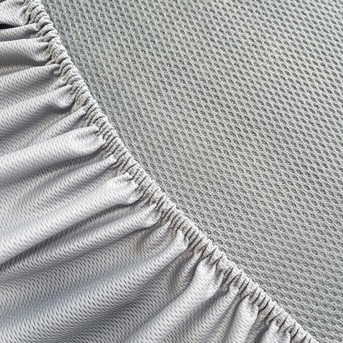 91家纺网 家纺一手货源 找家纺 摩妮卡 2026新款PE中分子凉感冰豆豆凉席三件套床笠三件套 心心相印-灰