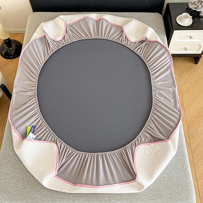 91家纺网 家纺一手货源 找家纺 摩妮卡 2026新款PE中分子凉感冰豆豆凉席三件套床笠三件套 冰豆豆-萌兔兔