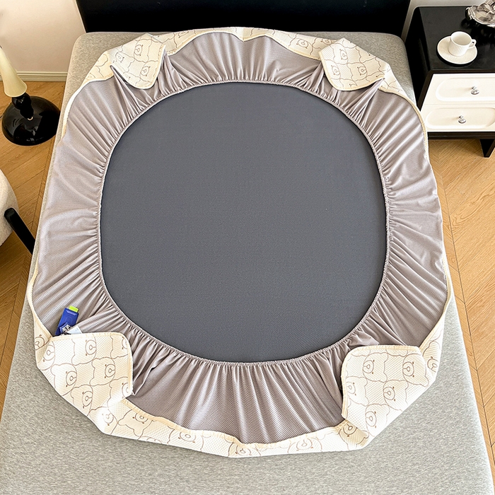 91家纺网 家纺一手货源 找家纺 摩妮卡 2026新款PE中分子凉感冰豆豆凉席三件套床笠三件套 冰豆豆-冰暴熊