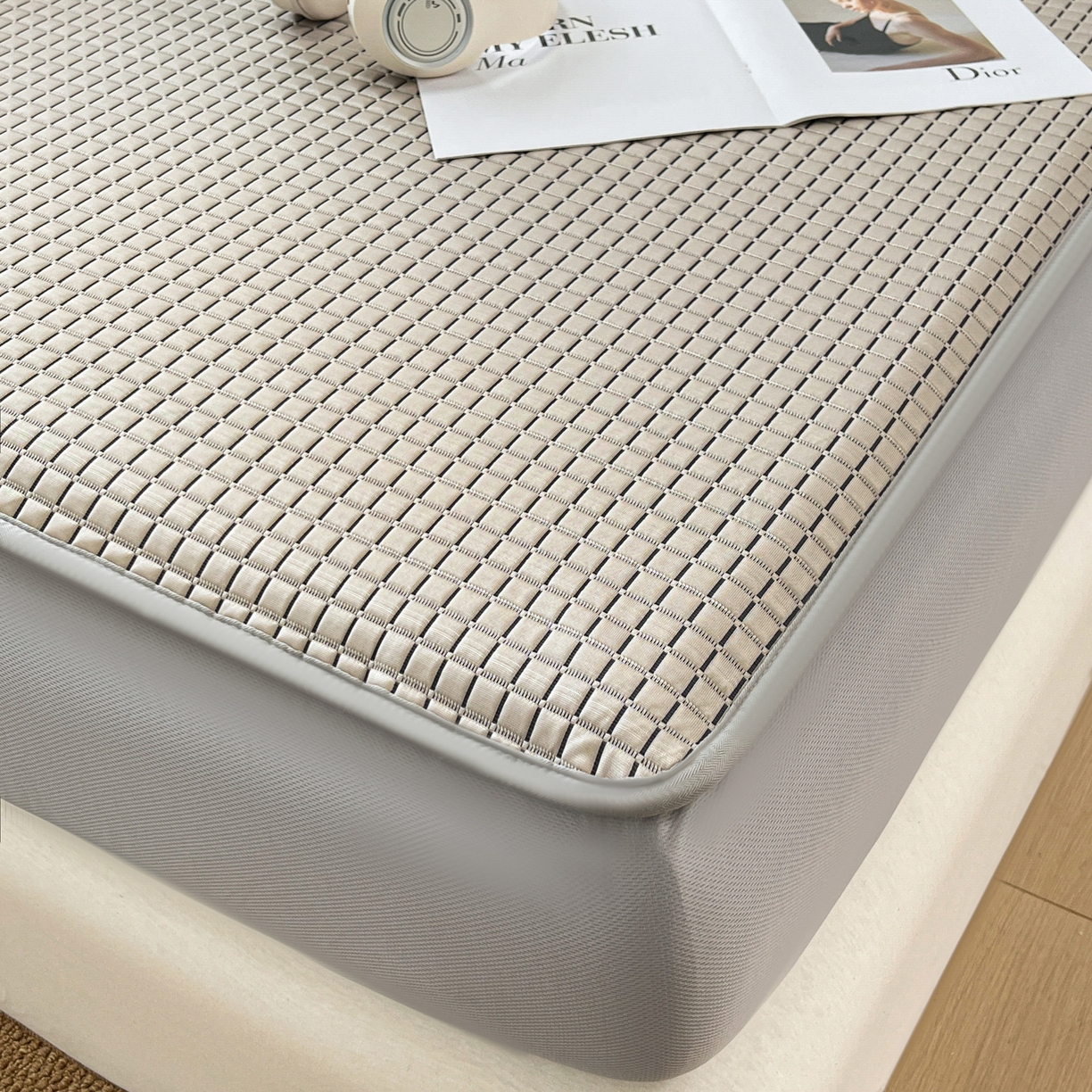 91家纺网 家纺一手货源 找家纺 （总）摩妮卡 2026新款豆豆凉席PE高分子凉感床笠软席冰丝席三件套