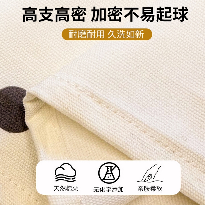 91家纺网 家纺一手货源 找家纺 眠博士 2026新款全棉纯棉老粗布毛巾绣床单床单单件单品床单 老粗布床单-波点苹果熊
