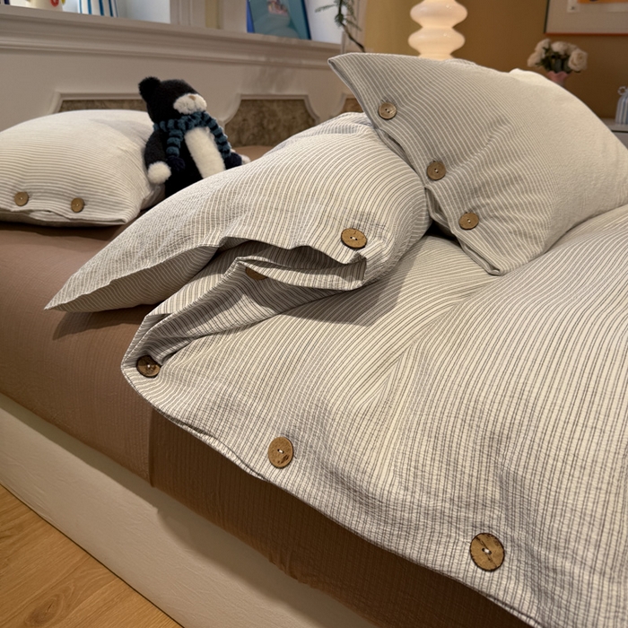 91家纺网 家纺一手货源 找家纺 （总）水墨江南 2026新款无印风水洗提花纽扣款四件套