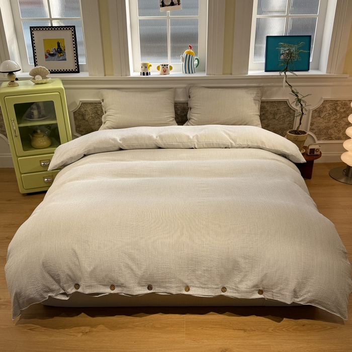 91家纺网 家纺一手货源 找家纺 （总）水墨江南 2026新款无印风水洗提花纽扣款四件套