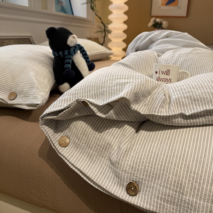 91家纺网 家纺一手货源 找家纺 （总）水墨江南 2026新款无印风水洗提花纽扣款四件套