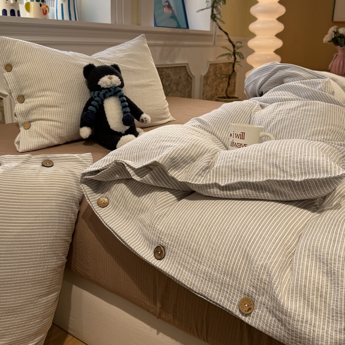 91家纺网 家纺一手货源 找家纺 （总）水墨江南 2026新款无印风水洗提花纽扣款四件套