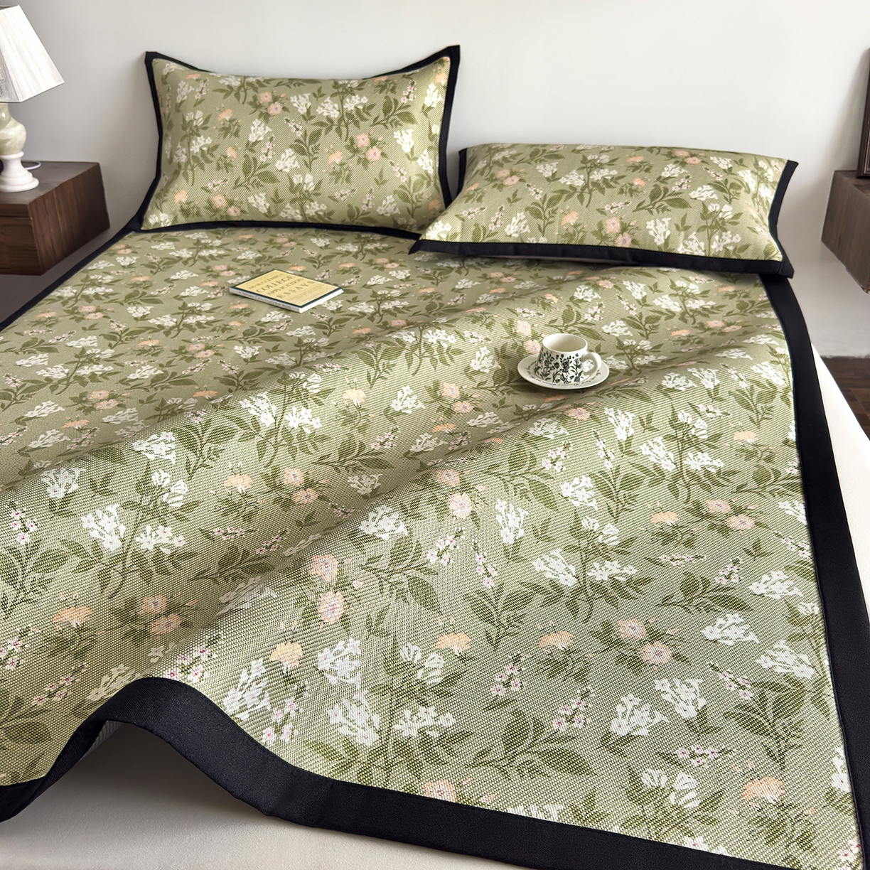 91家纺网 家纺一手货源 找家纺 （总）圣比熊 2026新款高织密高品质印花冰藤凉席席子三件套