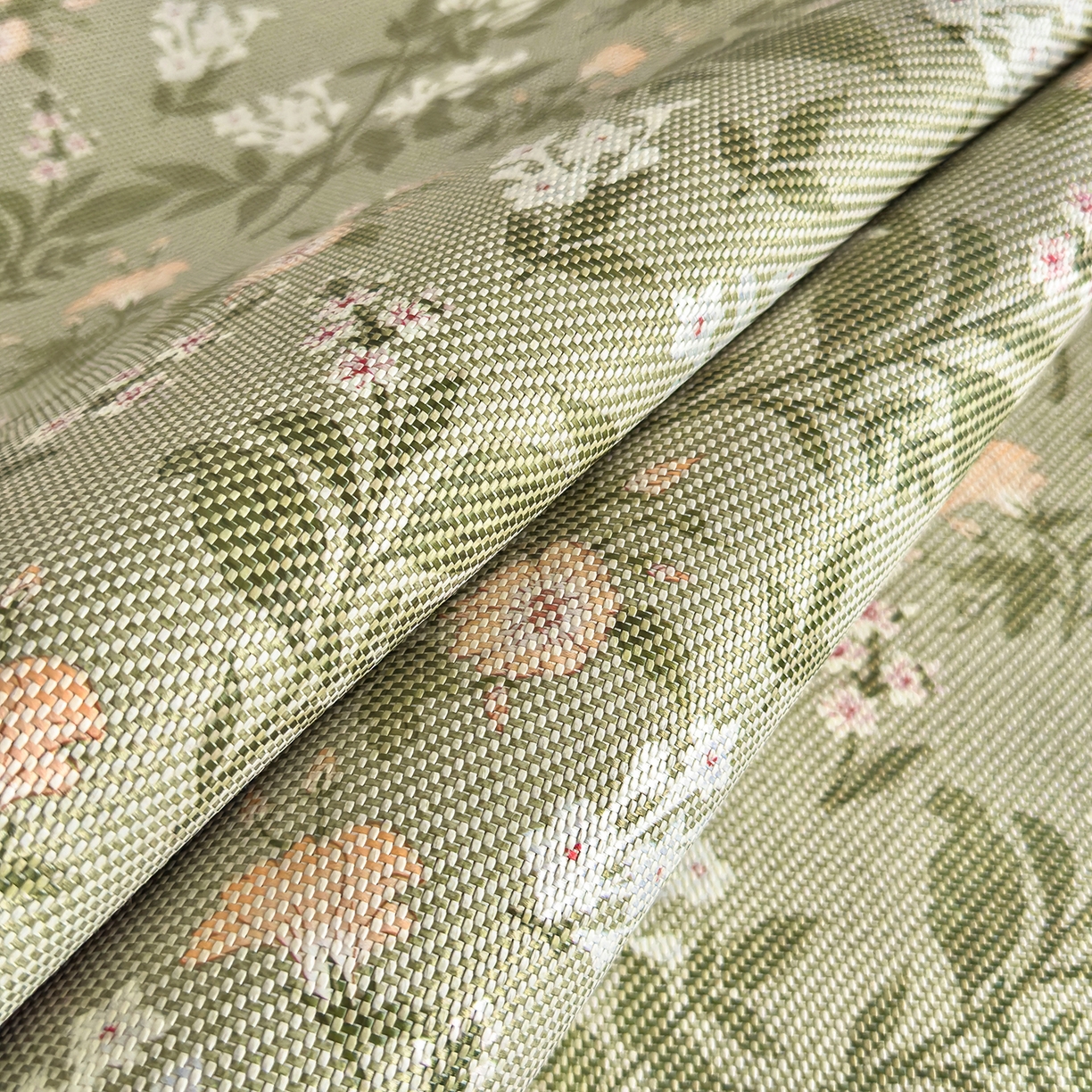 91家纺网 家纺一手货源 找家纺 圣比熊 2026新款高织密高品质印花冰藤凉席席子三件套 清醒小花-床席款