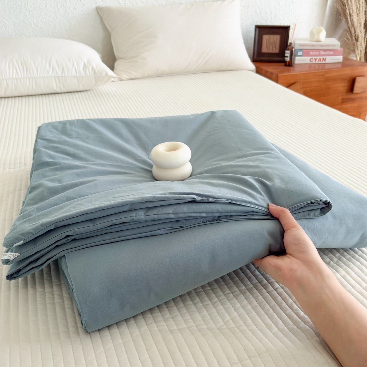 贝尔 2026新款全棉多用夏被夏凉被空调被 天蓝