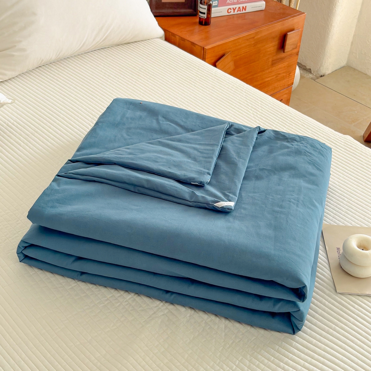 91家纺网 家纺一手货源 找家纺 贝尔 2026新款全棉多用夏被夏凉被空调被 深蓝