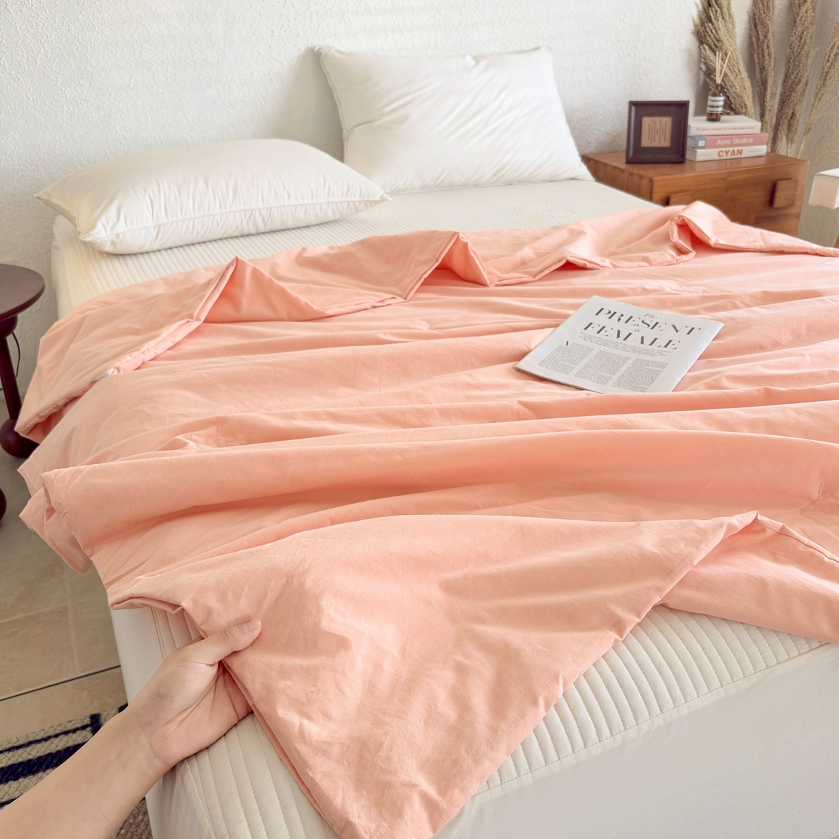 91家纺网 家纺一手货源 找家纺 贝尔 2026新款全棉多用夏被夏凉被空调被 深粉