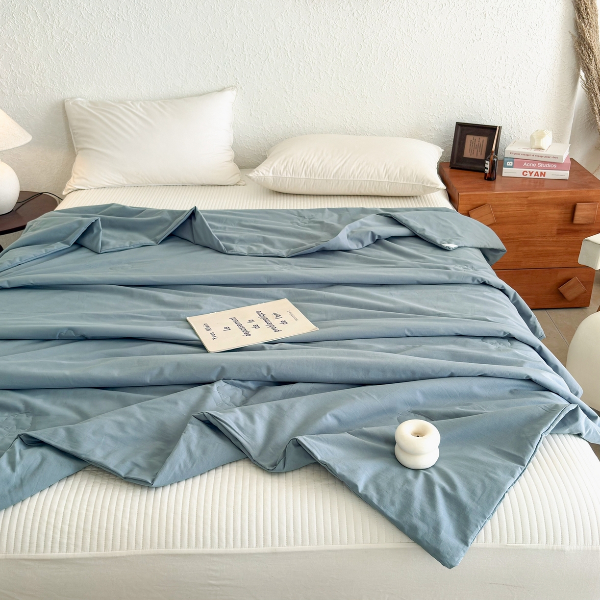 91家纺网 家纺一手货源 找家纺 贝尔 2026新款全棉多用夏被夏凉被空调被 天蓝