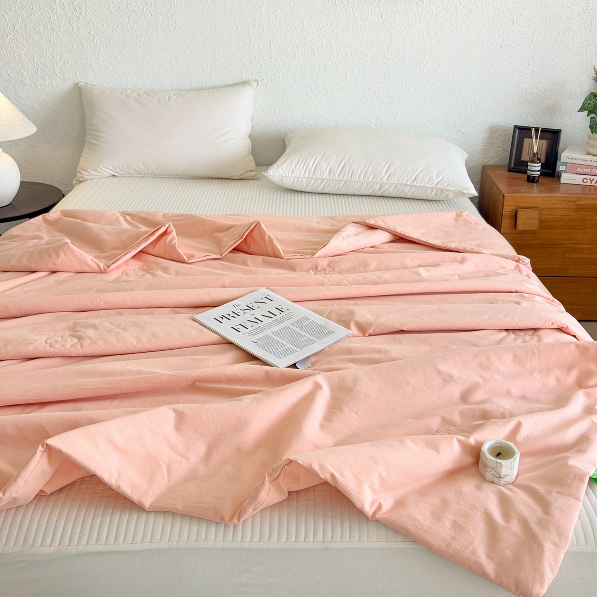 91家纺网 家纺一手货源 找家纺 贝尔 2026新款全棉多用夏被夏凉被空调被 深粉