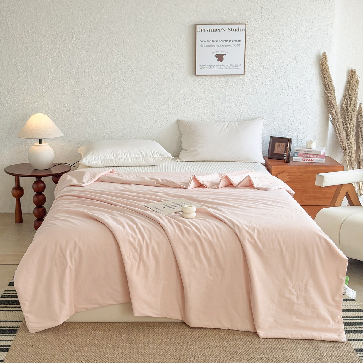 91家纺网 家纺一手货源 找家纺 贝尔 2026新款全棉多用夏被夏凉被空调被 浅粉