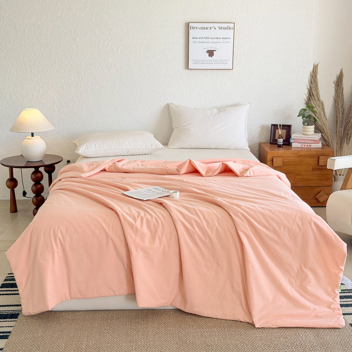 91家纺网 家纺一手货源 找家纺 贝尔 2026新款全棉多用夏被夏凉被空调被 深粉