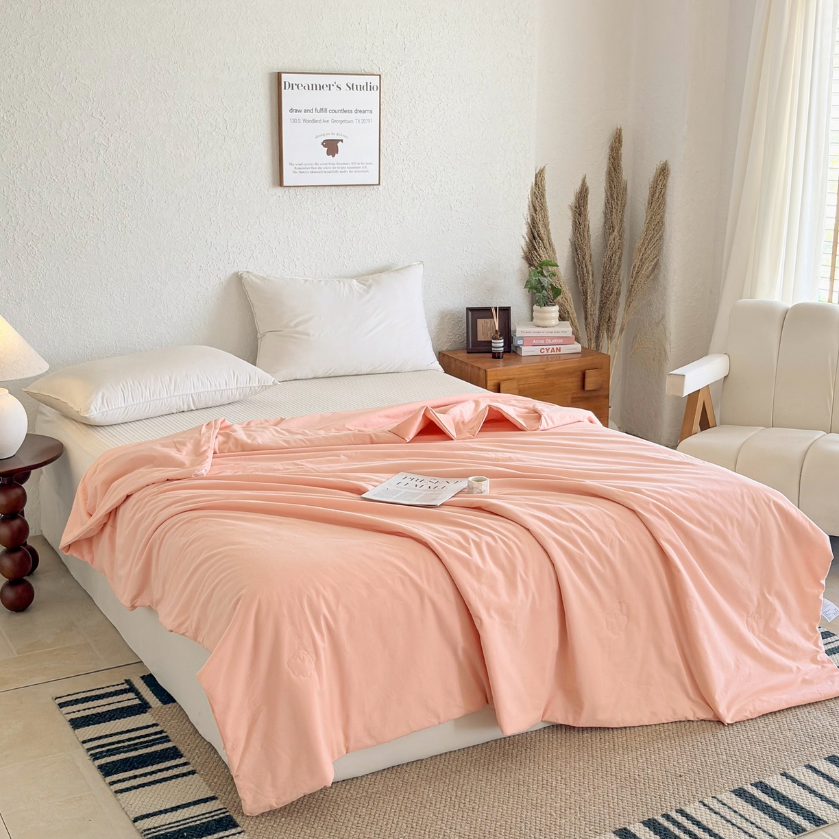 91家纺网 家纺一手货源 找家纺 贝尔 2026新款全棉多用夏被夏凉被空调被 深粉