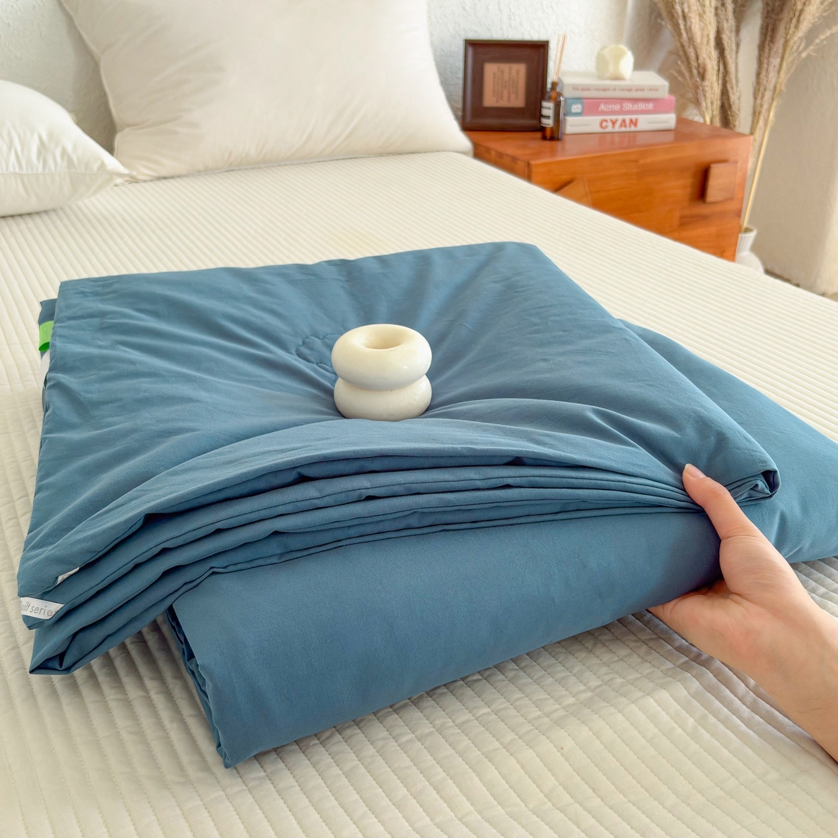 贝尔 2026新款全棉多用夏被夏凉被空调被 深蓝