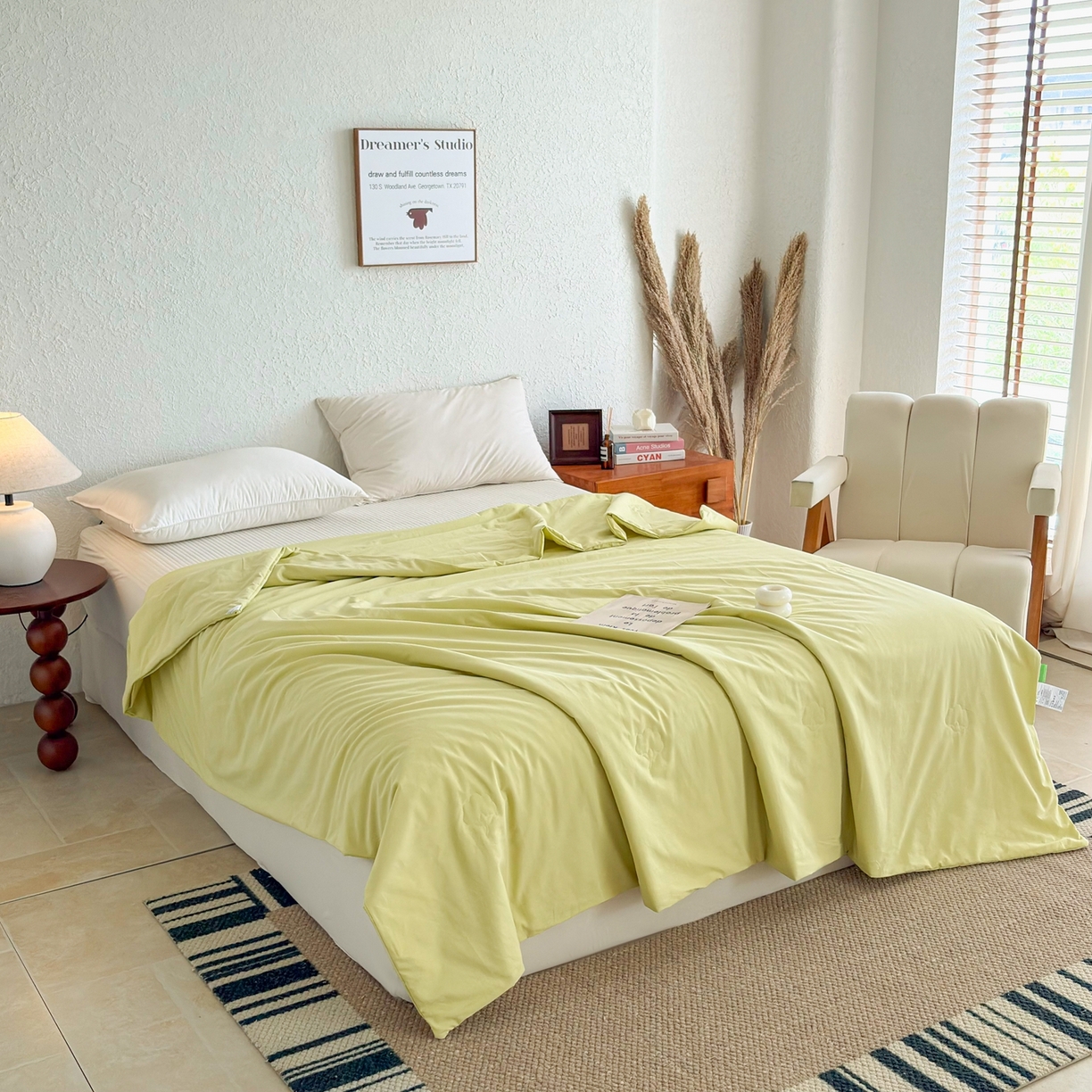 91家纺网 家纺一手货源 找家纺 贝尔 2026新款全棉多用夏被夏凉被空调被 浅绿