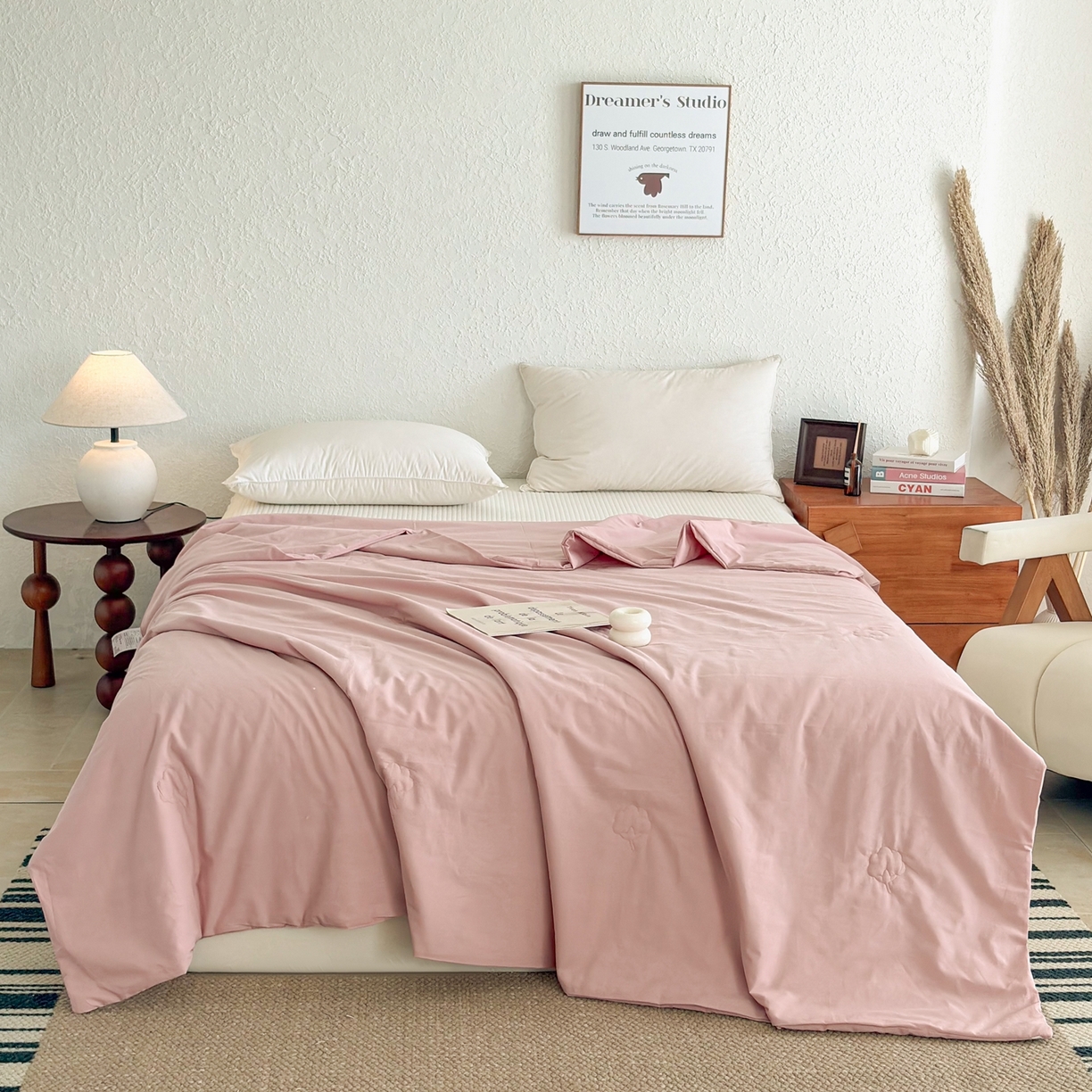 91家纺网 家纺一手货源 找家纺 贝尔 2026新款全棉多用夏被夏凉被空调被 豆沙