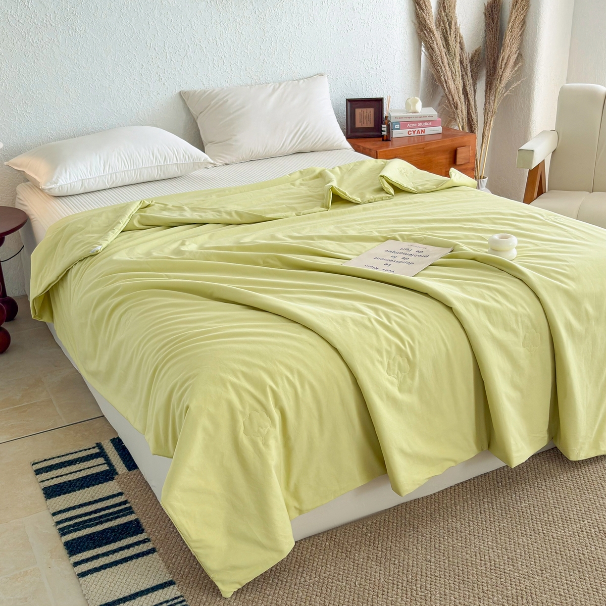 91家纺网 家纺一手货源 找家纺 贝尔 2026新款全棉多用夏被夏凉被空调被 浅绿