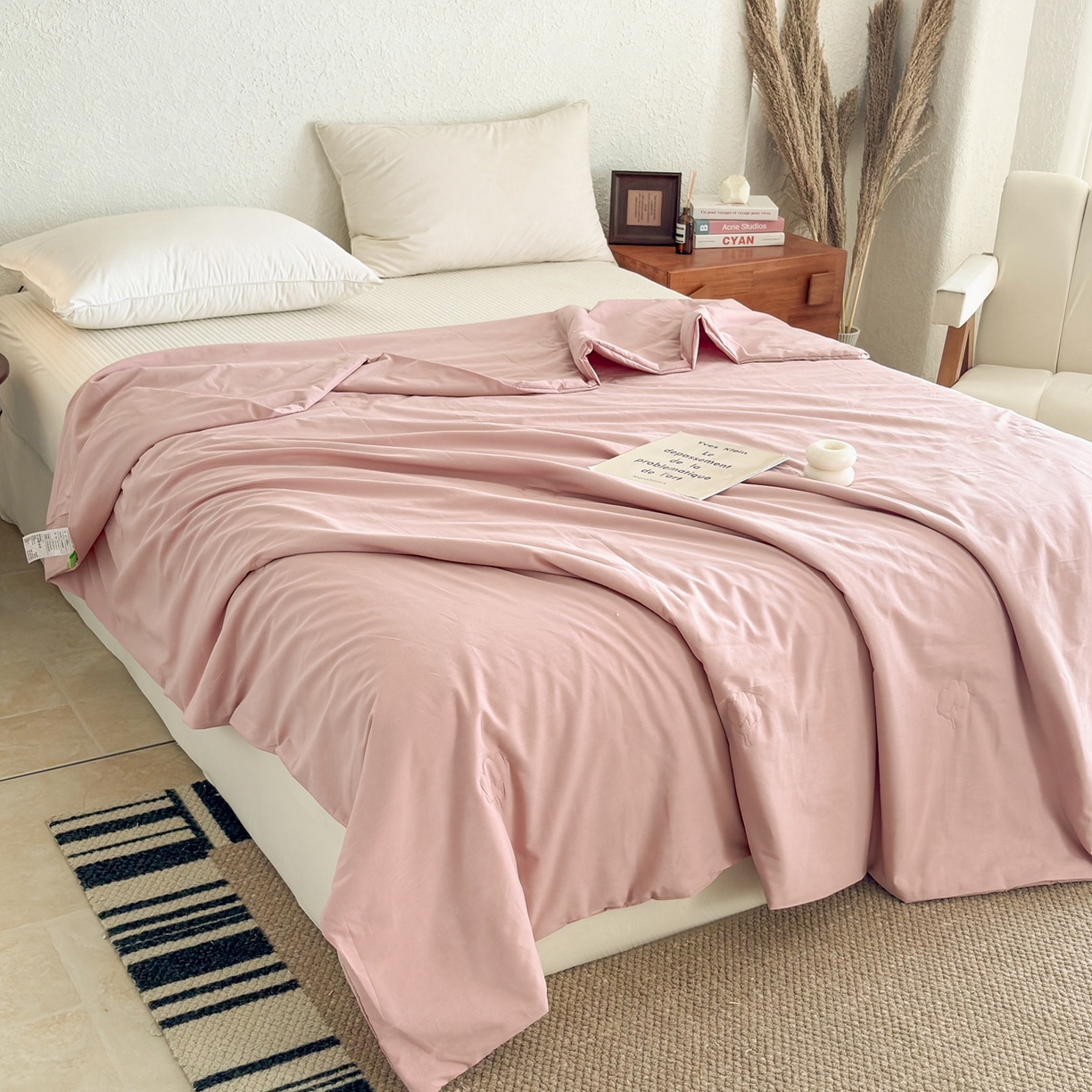 91家纺网 家纺一手货源 找家纺 贝尔 2026新款全棉多用夏被夏凉被空调被 豆沙