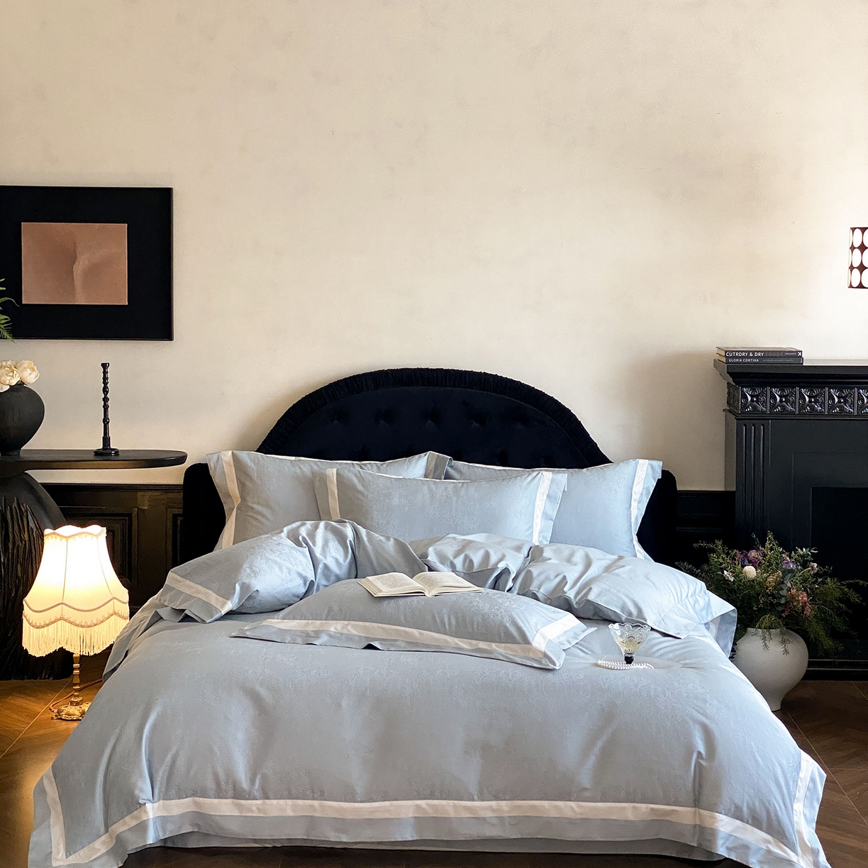 太古汇家居 2026新款全棉提花“凡尔赛”系列四件套 凡尔赛-天空蓝