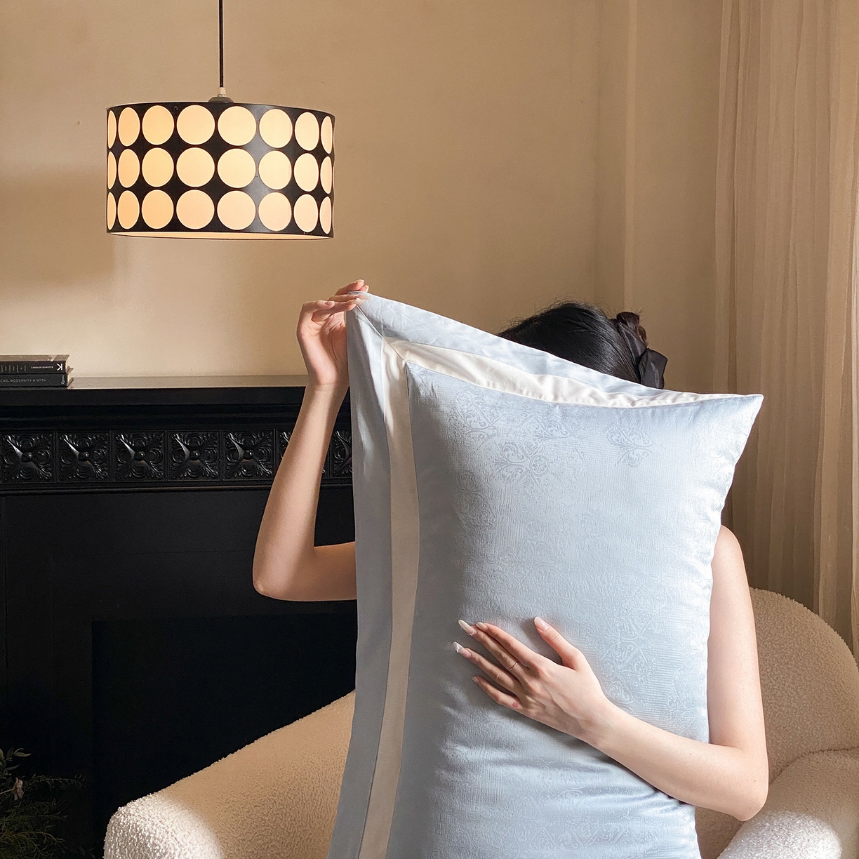 91家纺网 家纺一手货源 找家纺 太古汇家居 2026新款全棉提花“凡尔赛”系列四件套 凡尔赛-天空蓝