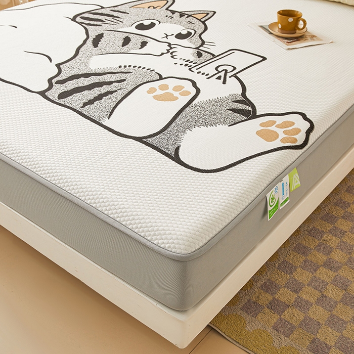 91家纺网 家纺一手货源 找家纺 （总）好儿喜家纺 2026新款新款萌猫凉席席子床笠