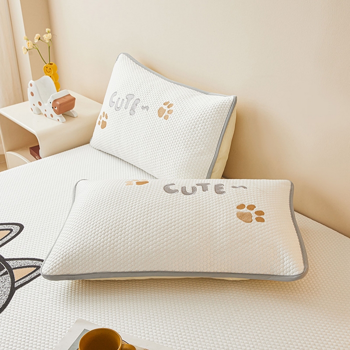 91家纺网 家纺一手货源 找家纺 （总）好儿喜家纺 2026新款新款萌猫凉席席子床笠