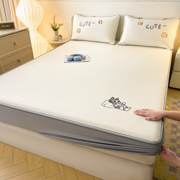 91家纺网 家纺一手货源 找家纺 （总）好儿喜家纺 2026新款喵韵凉席席子床笠