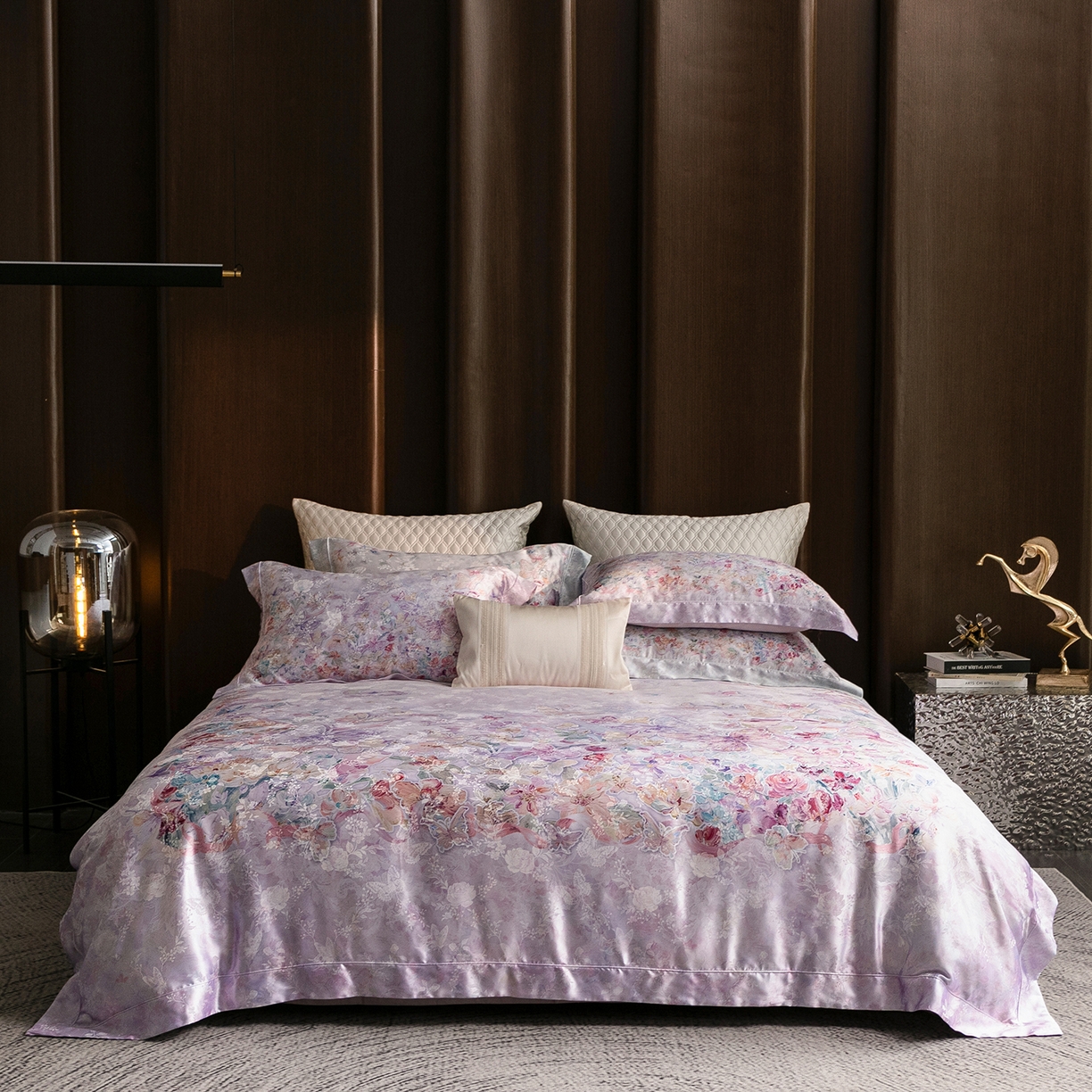 91家纺网 家纺一手货源 找家纺 （总）太古汇家居 2026新款桑真丝“花蝶绮梦”系列四件套