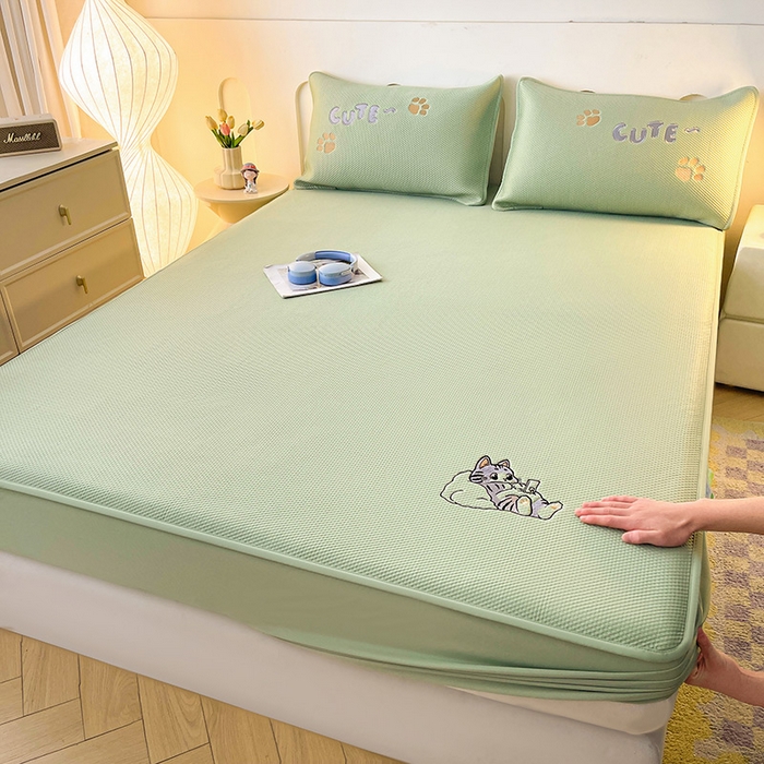 91家纺网 家纺一手货源 找家纺 （总）好儿喜家纺 2026新款喵韵凉席席子床笠