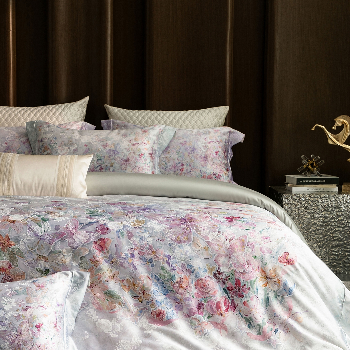 91家纺网 家纺一手货源 找家纺 （总）太古汇家居 2026新款桑真丝“花蝶绮梦”系列四件套