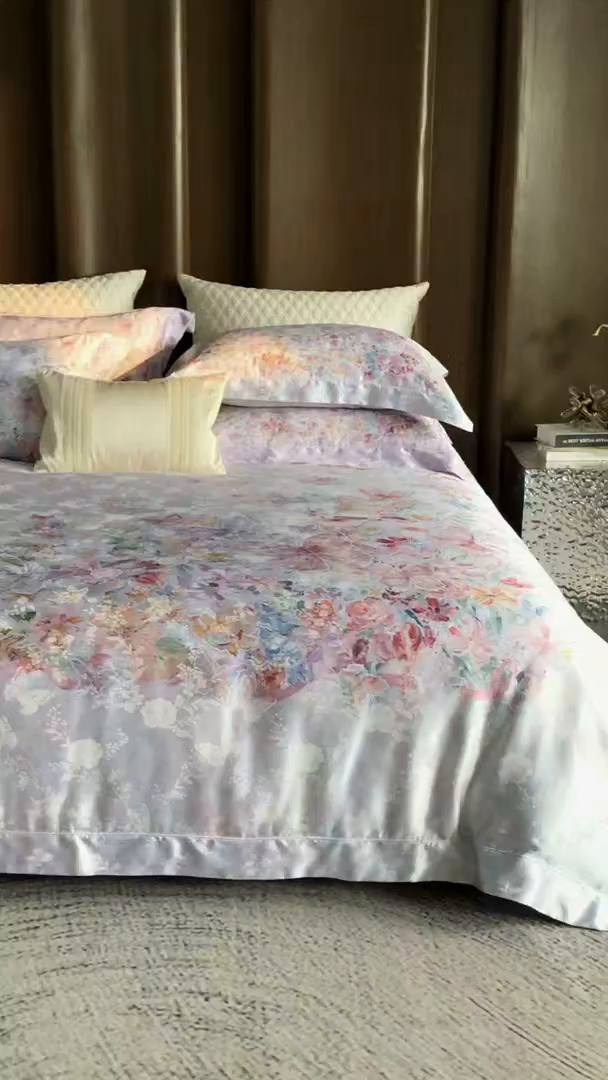 91家纺网 家纺一手货源 找家纺 （总）太古汇家居 2026新款桑真丝“花蝶绮梦”系列四件套