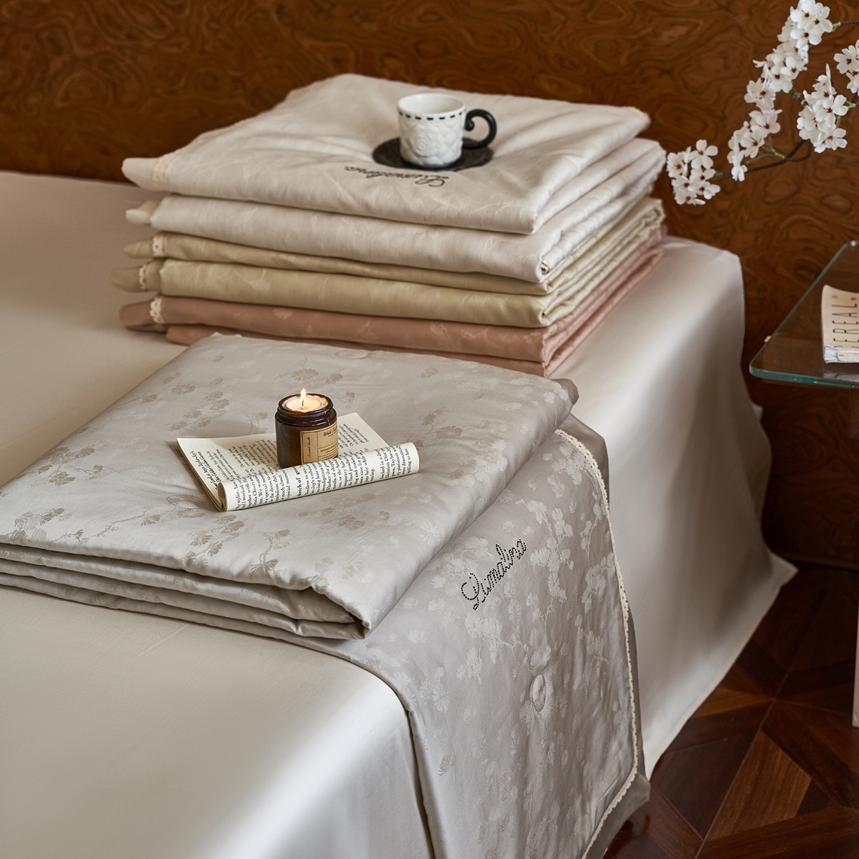 91家纺网 家纺一手货源 找家纺 （总）莱福仕 2026新款新中式莱赛尔天丝提花夏被空调被