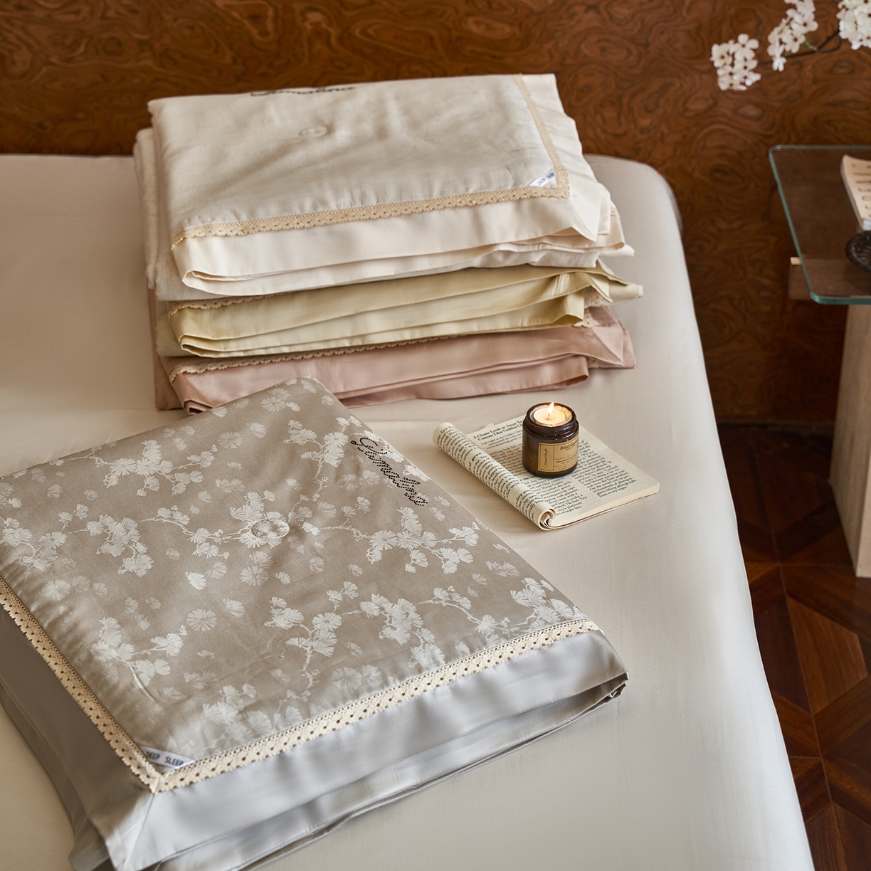 91家纺网 家纺一手货源 找家纺 （总）莱福仕 2026新款新中式莱赛尔天丝提花夏被空调被