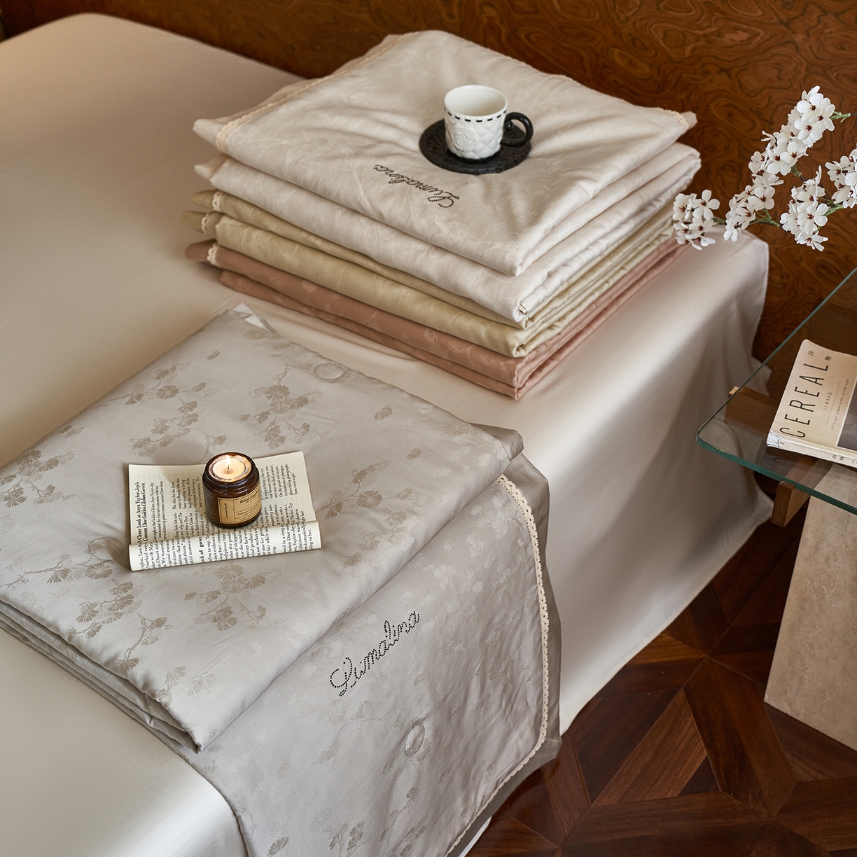 91家纺网 家纺一手货源 找家纺 （总）莱福仕 2026新款新中式莱赛尔天丝提花夏被空调被