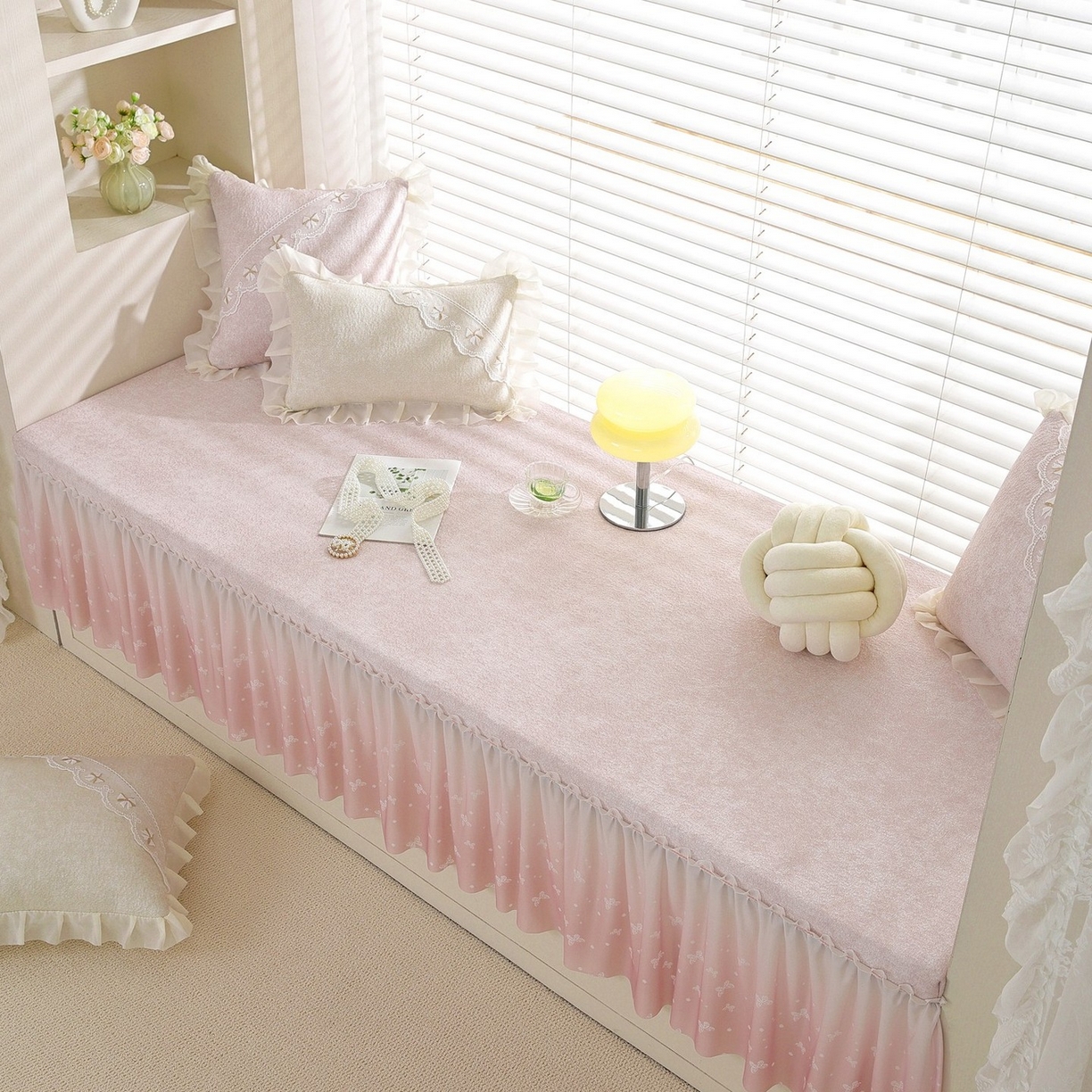 91家纺网 家纺一手货源 找家纺 （总）共鸣沙发垫 2026新款冰豆豆素雅5厘米海绵飘窗垫系列