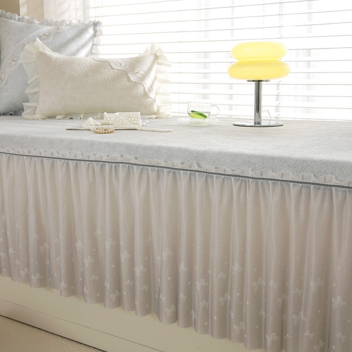 91家纺网 家纺一手货源 找家纺 共鸣沙发垫 2026新款冰豆豆素雅5厘米海绵飘窗垫系列 素雅灰色